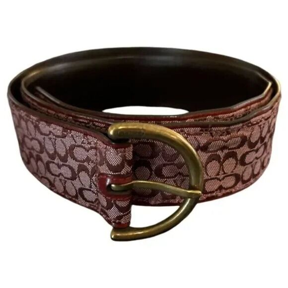 Coach Signature Purple Burgundy Belt size Med ⭐️ - Picture 1 of 4